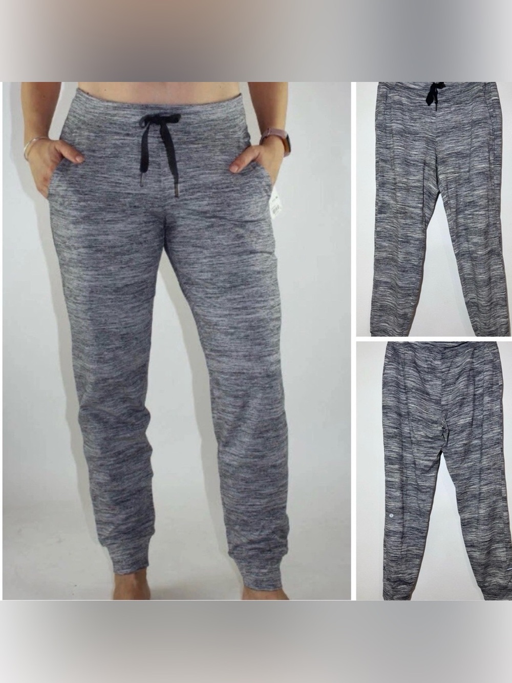 Lululemon Women’s Ready to Rulu Joggers Gray Space Dye Ankle Pants 8